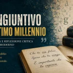 Testo in italiano dedicato alla crisi del congiuntivo e all’evoluzione della lingua italiana moderna.